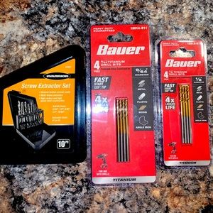 Screw Extractor Set with Titanium Drill Bits.